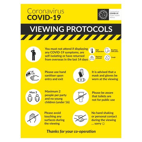 COVID 19 Viewing Protocols Sign