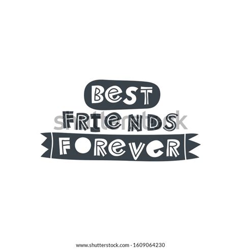 Best Friends Forever Handdrawn Lettering Sloppy Stock Vector Royalty