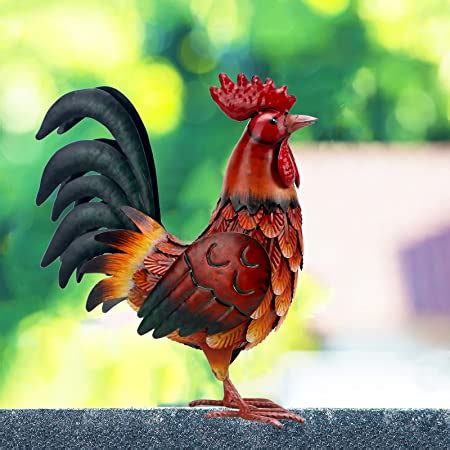 Amazon Maclaronx Metal Rooster Yard Art Garden Decor Chicken