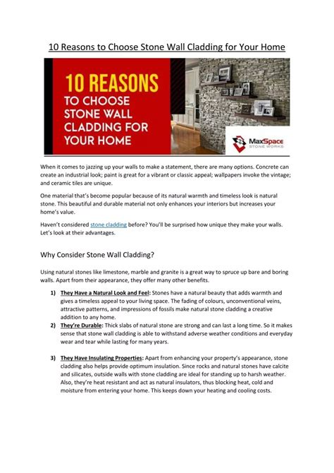 Ppt 10 Reasons To Choose Stone Wall Cladding For Your Home Powerpoint