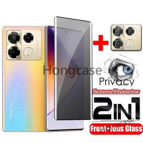 แผ่นหน้าป้องกันความเป็นส่วนตัวโค้ง3d 2in1สำหรับ Infinix Note 40 Pro