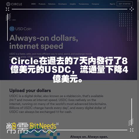 Circle在過去的7天內發行了8億美元的usdc，流通量下降4億美元。 小礦工挖挖礦 Steven