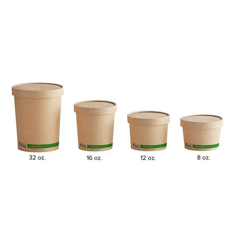 Ecochoice Kraft Paper Food Cup With Vented Lid Oz Pack