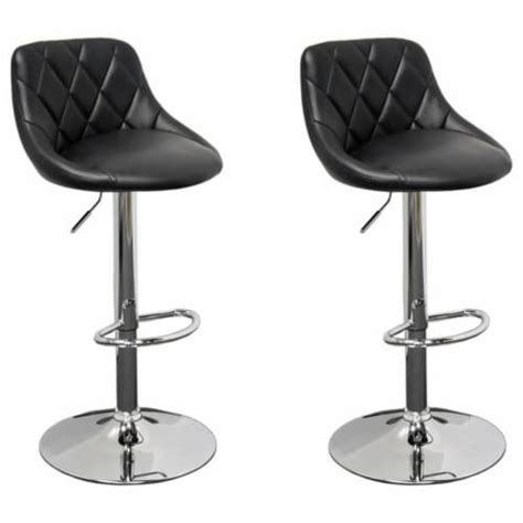 Best Master Claire Faux Leather Adjustable Swivel Bar Stool In Black