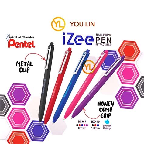 Pentel Izee Retractable Ball Point Pen Mm Mm Bx Bx