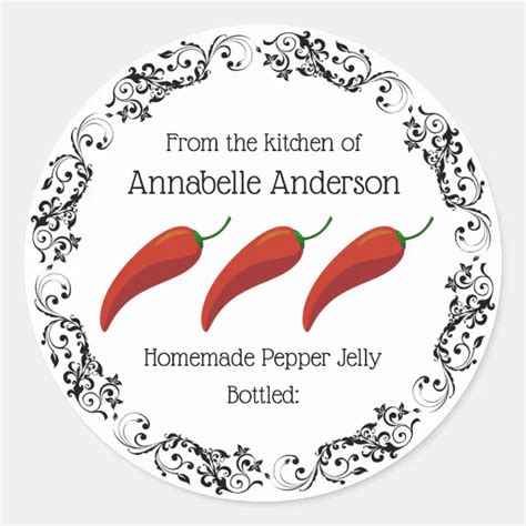 Pepper Jelly Label Personalize Zazzle