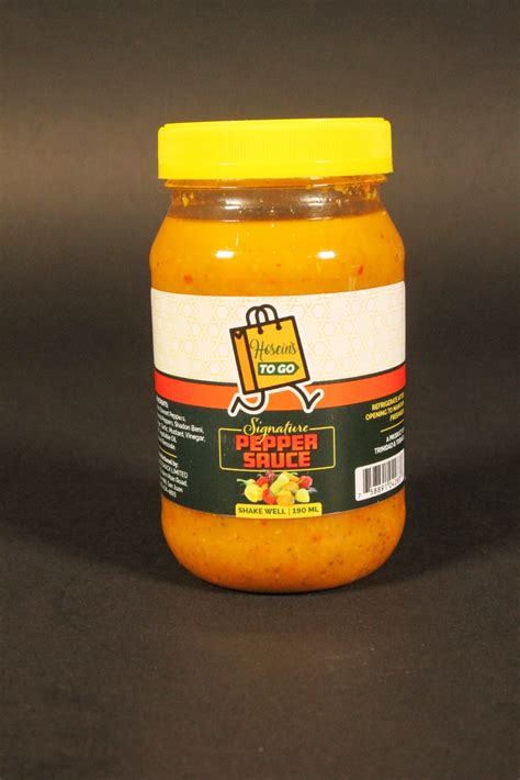 Pepper Sauce Bottle Hoseins Roti Shop