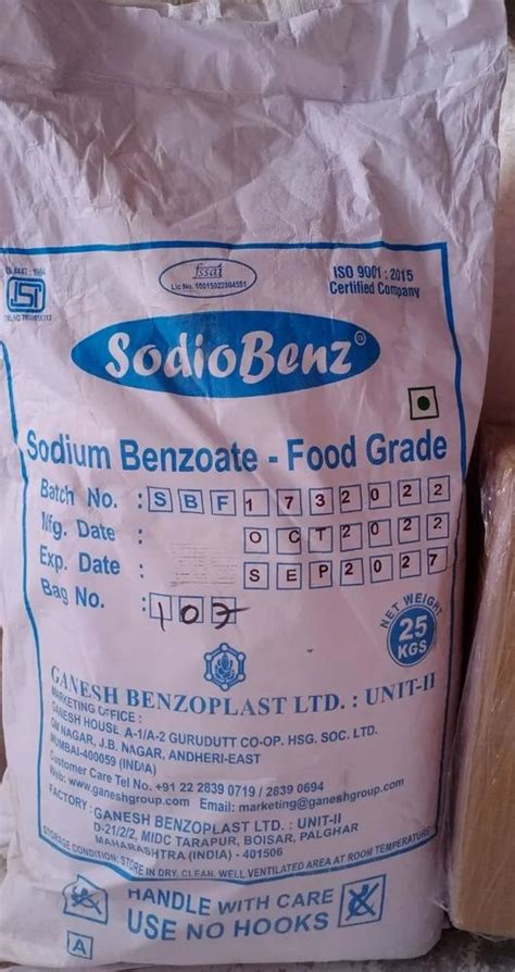 Sodium Benzoate Ganesh Sodium Benzoate Exporter From Ahmedabad