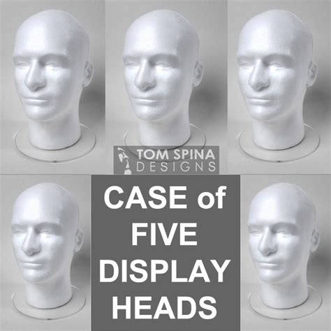 Case Of 5 White Display Heads With Acrylic Bases Tom Spina Designs