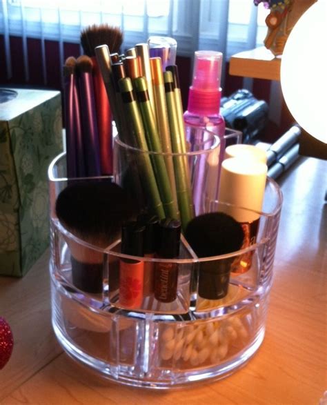 Another Lazy Susan-style makeup organizer, but in lucite | Makeup ...