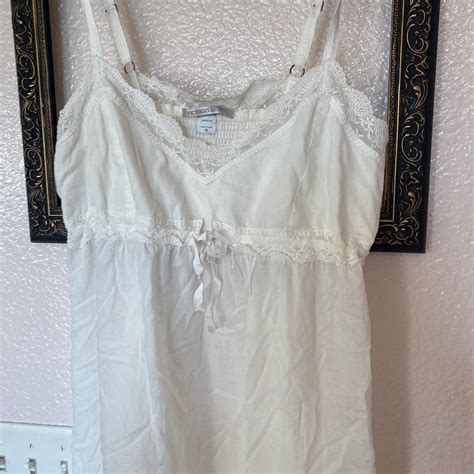 Vs Victorias Secret Vintage White Lace Trim Slip Depop