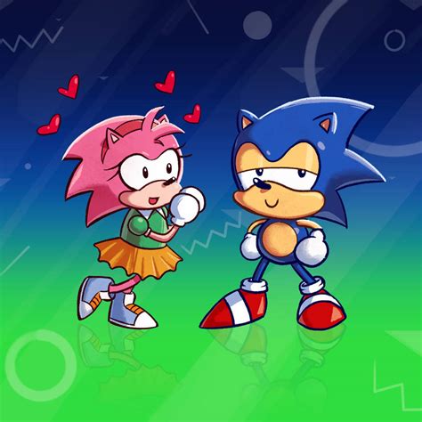 Classic Sonic and Amy by squidthing5 on DeviantArt