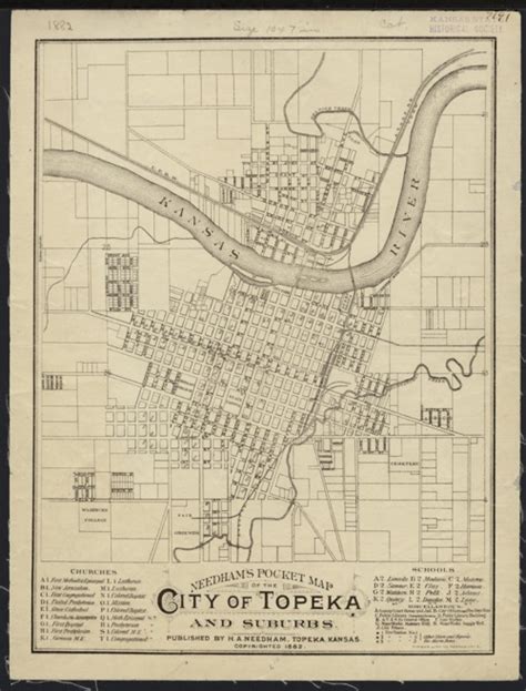 Needham's pocket map of the city of Topeka and suburbs - Kansas Memory