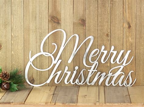 Merry Christmas Sign Metal Wall Art Christmas Decorations Etsy