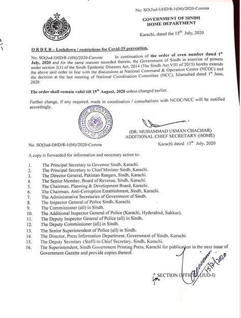 Sindh Govt Extends Lockdown Till 15 August 2020 Incpak