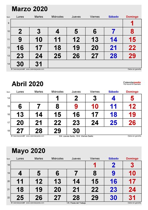 Calendario Abril En Word Excel Y Pdf Calendarpedia