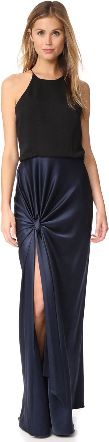 Amazon Halston Heritage Women S Sleeveless High Neck Satin Gown