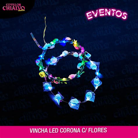 Vincha Corona Flores Led COTILLON CHIALVO