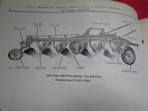 Vintage John Deere 66 66a And 66h Moldboard Plow Parts Catalog Manual