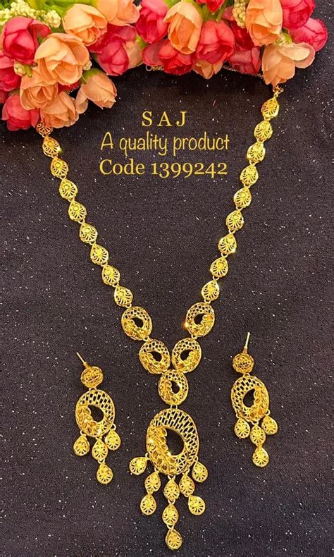 Golden Long Necklace Earring Set At Rs 1399 Set Long Necklace Set In Varanasi Id 2853421237855