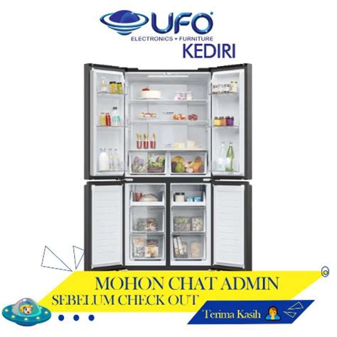 Jual Kulkas Aqua AQRIM545AMGB Lemari Es 4 Pintu Side By Side Multidoor