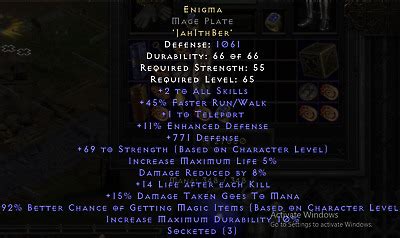 Mage Plate Enigma Diablo Visionsjmk