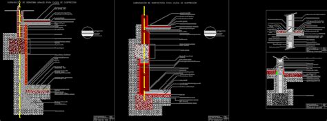 Detalle Constructivo De Muro De Ladrillo En AutoCAD Librería CAD