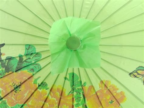 Antique Japanese Parasol 1920s Umbrella Bamboo Rare H Gem