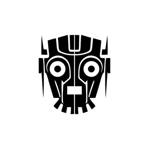 Premium Vector Robot Logo With Black And White Vector Artwork