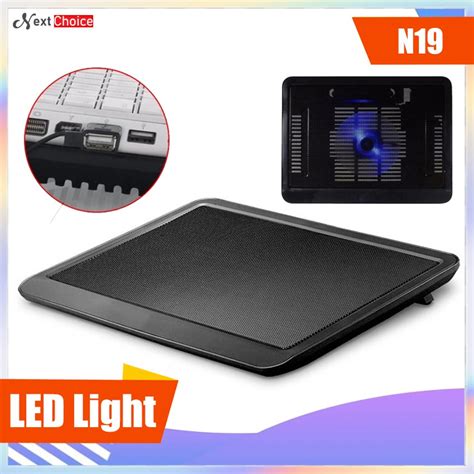 N Usb Led Light Super Slim Laptop Cooler Pad Black Shopee Philippines