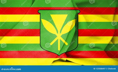 3D Flag of Kanaka Maoli, Hawaii. Stock Illustration - Illustration of ...