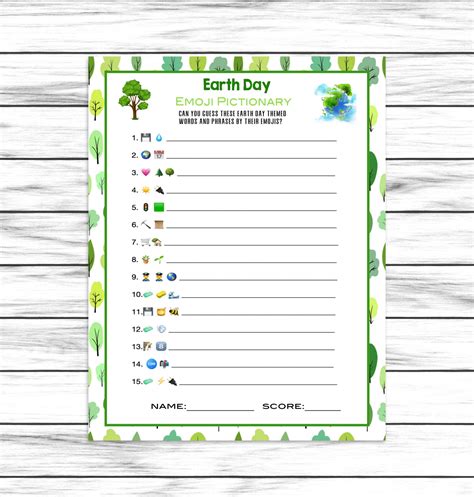 Earth Day Emoji Game Emoji Pictionary Party Game Emoji Etsy Australia