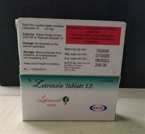 Breast Cancer Letronat 2 5mg Tablet For Personal Packaging Size Box