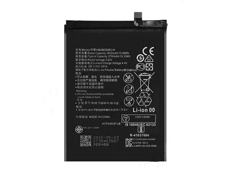 Huawei Cell Phone Battery Hb386590ecw 3650mah1395wh 382v For Huawei