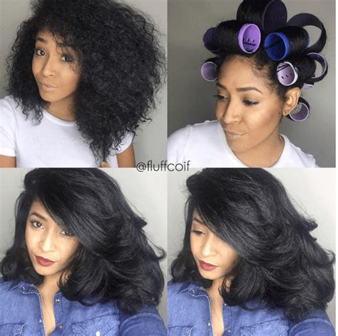 Amazing Roller Set On Natural Hair Curly Hair Styles Roller Set Natural Hair Hair Styles