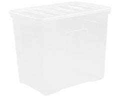 Wham Crystal Stackable Plastic Storage Box Lid Clear Litre