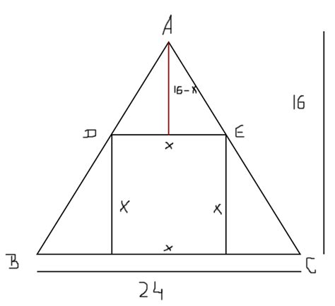 A Figura Ao Lado Apresenta Um Quadrado Inscrito Num Tri Ngulo De Base