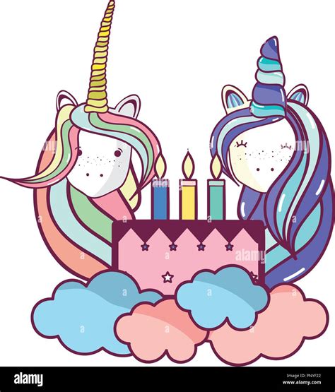 Happy Birthday Unicorn Cartoons Stock Vector Image And Art Alamy