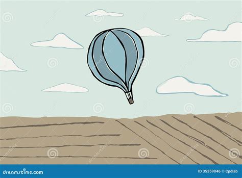 Hot Air Balloon In The Sky Stock Vector Illustration Of Transport