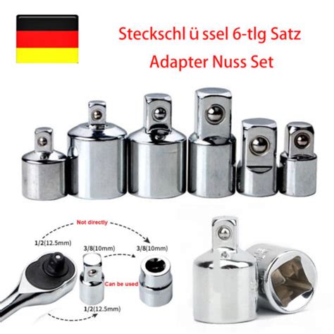 Steckschlüssel 6 tlg Satz Adapter Nuss Set 1 4 3 8 1 2 auf 3 4 Zoll