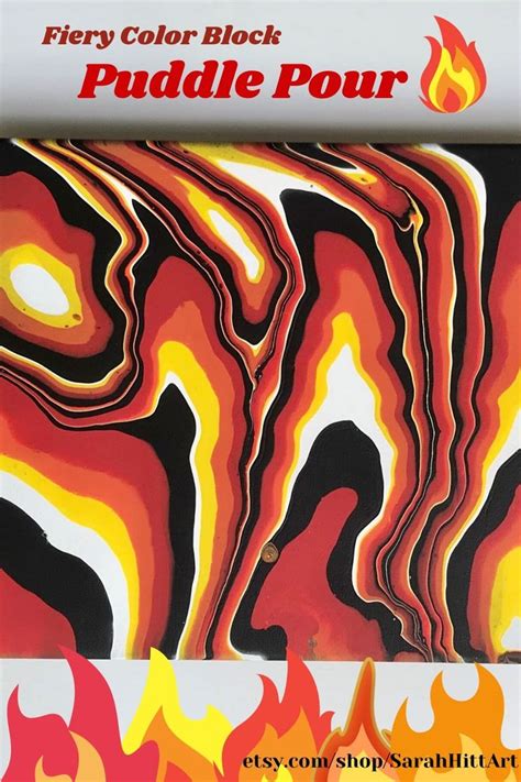 X Warm Tones Acrylic Puddle Pour Abstract Fluid Art Etsy Fluid