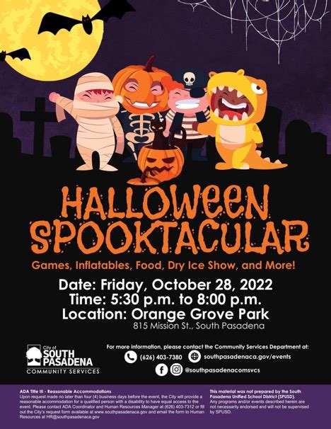 Halloween Spooktacular Comes To Orange Grove Park October The