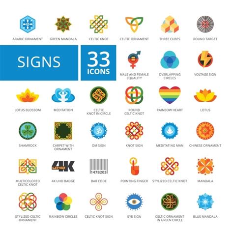 Colección de iconos de signos Vector Gratis