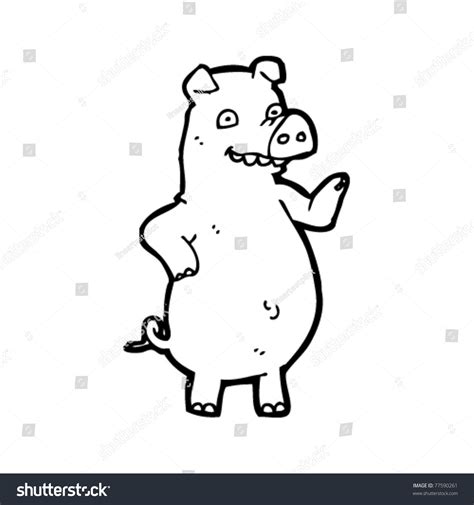 Fat Pig Cartoon Stock Vector Illustration 77590261 : Shutterstock