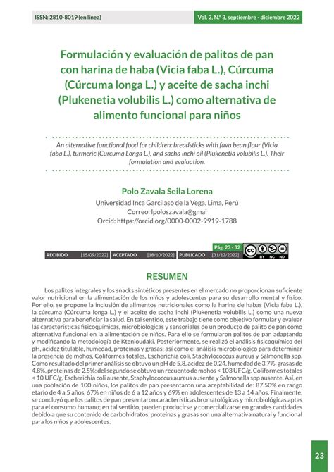 PDF Formulación y evaluación de palitos de pan con harina de haba