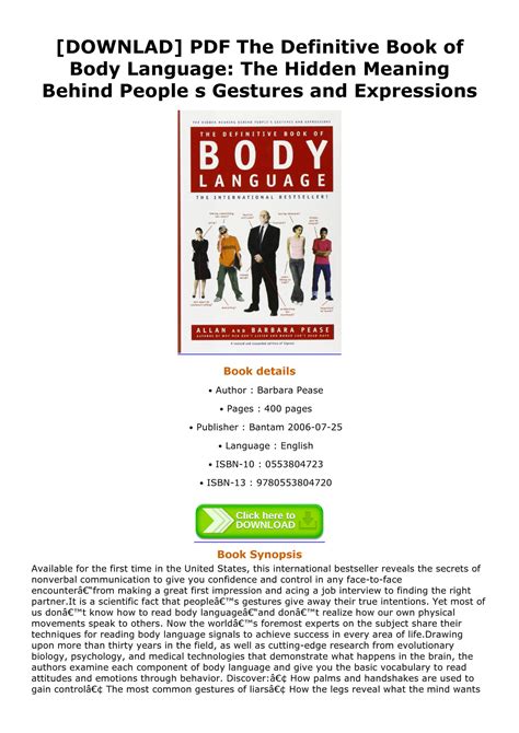 Doug Downlad Pdf The Definitive Book Of Body Language The Hidden