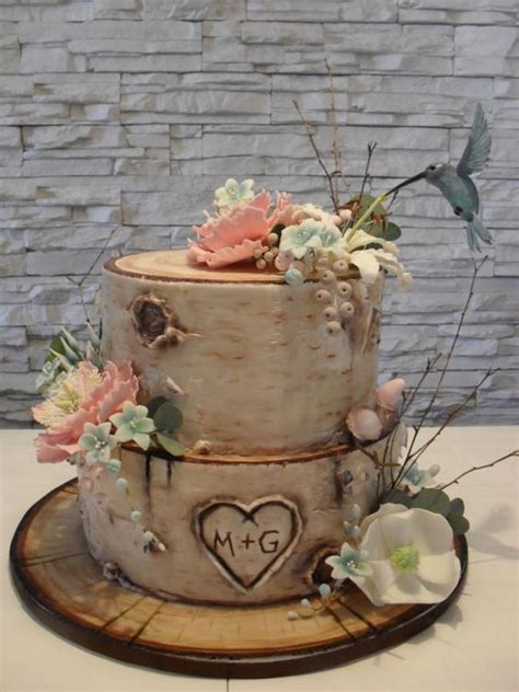 Rustic Birch Wedding Cake By Timea Cakes257688