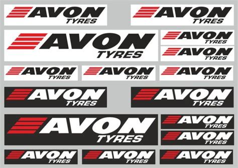 Avon Tyres Decal Set Quality Sticker Vinyl Graphic Logo Adhesive Kit 16