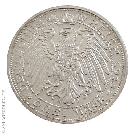 3 Mark Silbermünze Jahrhundertfeier Wilhelm II Jaeger 115 Königreich