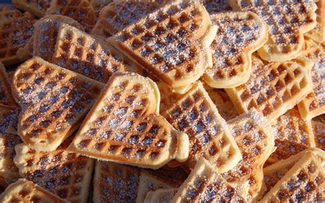 Download Love For Waffles Heart Shaped Waffle Delights Wallpaper